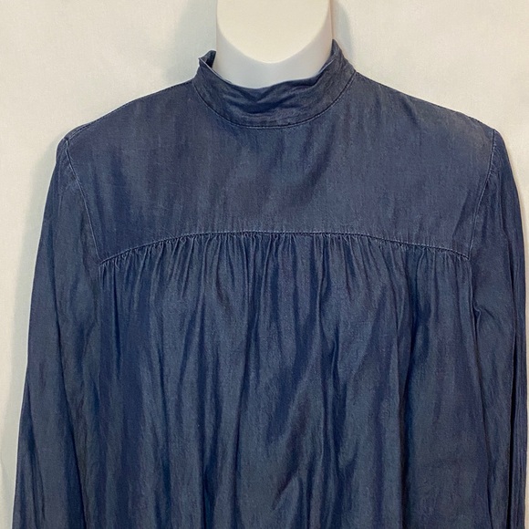 Blue Denim High Neck Top - Picture 2 of 11